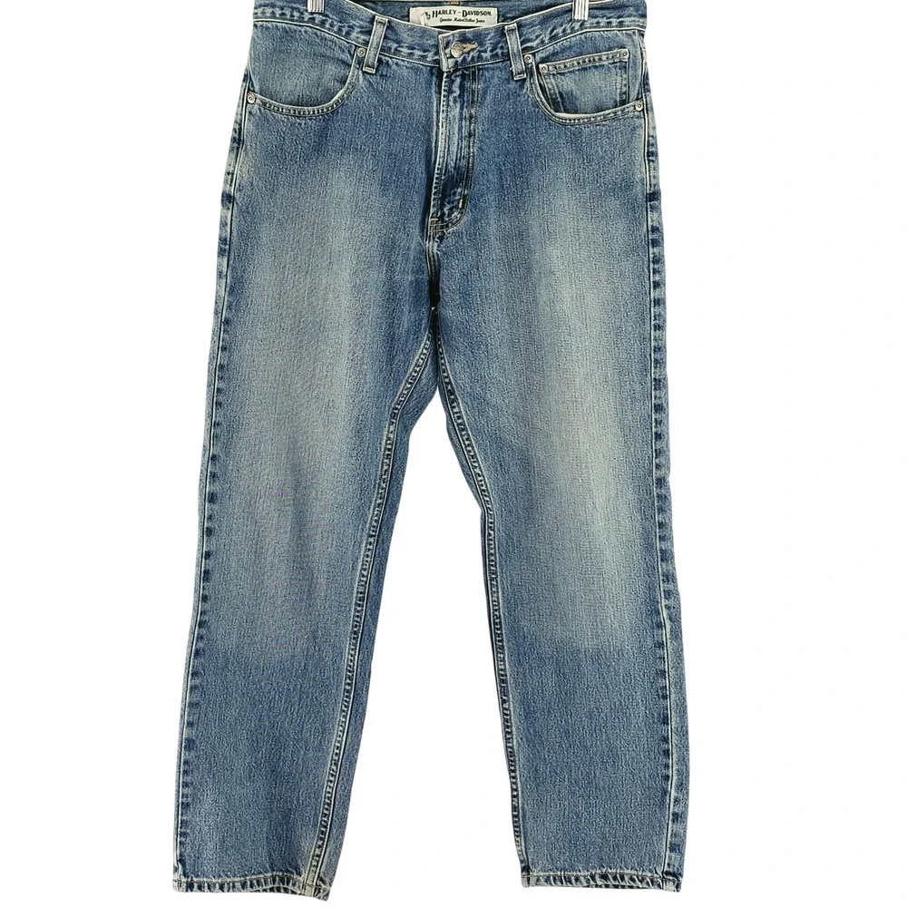 Harley-Davidson Jeans Mens 34x30 Blue Vintage Biker Motorcycle 90s Style Moto